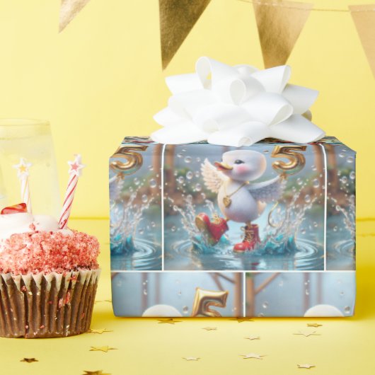 Papier Cadeau Joyeux Canard Avec Balloon #5 (Fête d'anniversaire)