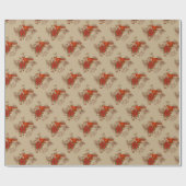 Papier Cadeau Joyeux Cardinal de Noël (Plat)