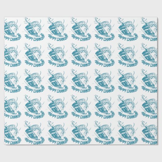 Papier Cadeau Joyeux Channukah filant Dreidel (Plat)