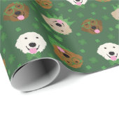 Papier Cadeau Joyeux Chiens de l'épreuve d'or du Jour de la Sain (Coin rond)