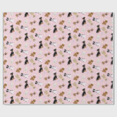 Papier Cadeau Joyeux Chiens de Pâques (Plat)