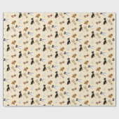 Papier Cadeau Joyeux Chiens de Pâques (Plat)