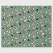 Papier Cadeau Joyeux Chiens taureaux de marque de Noël (Plat)