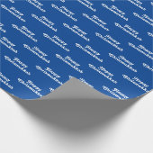 Papier Cadeau Joyeux Chrismukkah bleu blanc Juif Holiday mignon (Coin)