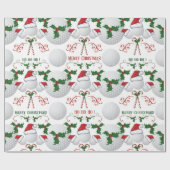 Papier Cadeau Joyeux Christmas Golf Ball Père Noël (Plat)