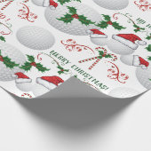 Papier Cadeau Joyeux Christmas Golf Ball Père Noël (Coin)