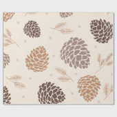 Papier Cadeau Joyeux Christmass pin Feuille arbre Botanique W (Plat)