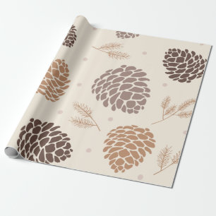 Papier Cadeau Joyeux Christmass pin Feuille arbre Botanique W