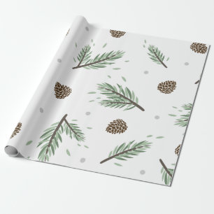 Papier Cadeau Joyeux Christmass pin Feuille arbre Botanique W