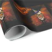 Papier Cadeau Joyeux Clown effrayant d'Halloween (Coin rond)