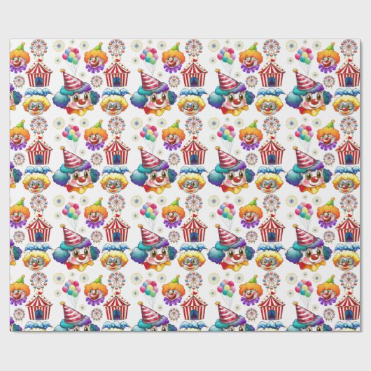 Papier Cadeau Joyeux Clowns (Plat)