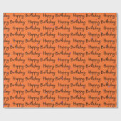Papier Cadeau Joyeux Confetti d'anniversaire sur papier d'emball (Plat)