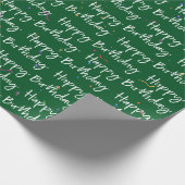 Papier Cadeau Joyeux Confetti d'anniversaire sur Vert (Coin)