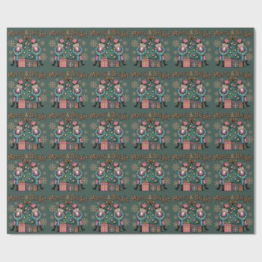 Papier Cadeau Joyeux Coquette Nutcracker Leopard Xmas (Plat)