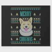 Papier Cadeau Joyeux Corgmas de Noël (Plat)
