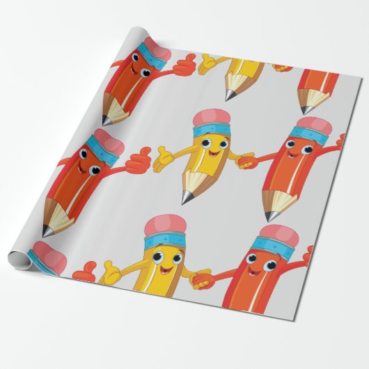 Papier Cadeau Joyeux crayons (Déroulé)