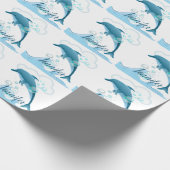 Papier Cadeau Joyeux dauphin de saut avec des bulles (Coin)
