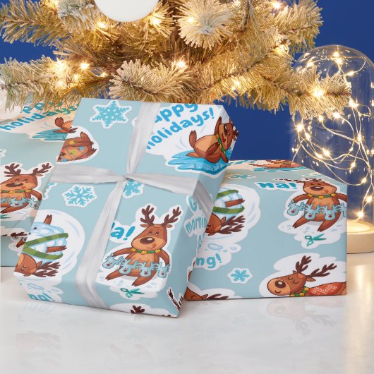 Papier Cadeau Joyeux Deer's & Holiday Cotes (Vacances)