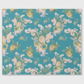 Papier Cadeau Joyeux dessin de pétales de fleurs abstraites (Plat)