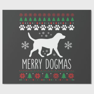 Papier Cadeau Joyeux Dogmes Noël Chien Vecteur
