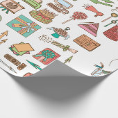 Papier Cadeau Joyeux éléments de bureau d'anniversaire dans croq (Coin)
