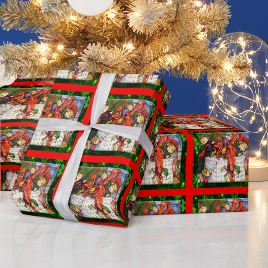Papier Cadeau Joyeux Elfes Envelopper papier d'enrobage présent (Vacances)