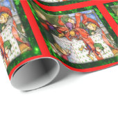 Papier Cadeau Joyeux Elfes Envelopper papier d'enrobage présent (Coin rond)