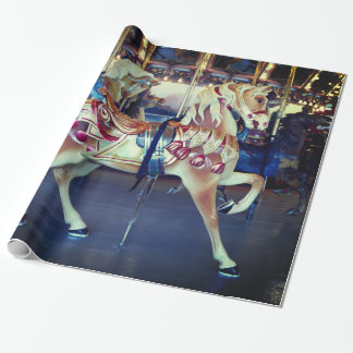 Papier Cadeau Joyeux en pastel vintages vont photo de carrousel