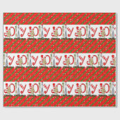 Papier Cadeau Joyeux Enveloppement de Noël Gingembre en papier (Plat)