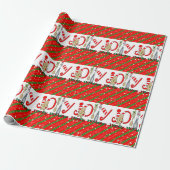 Papier Cadeau Joyeux Enveloppement de Noël Gingembre en papier (Déroulé)