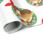 Papier Cadeau joyeux escargot de noël (Coin rond)