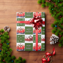 Joyeux et brillant Noël Snowflake Photo Green