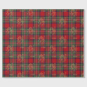 Papier Cadeau Joyeux et brillant Noël Stewart Tartan (Plat)