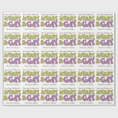 Papier Cadeau Joyeux et gris papier d'emballage de texte personn (Plat)