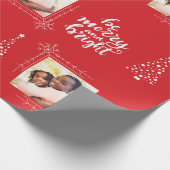 Papier Cadeau Joyeux Et Lumineux Avec Une Photo Noël Rouge (Coin)
