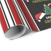 Papier Cadeau Joyeux et lumineux, Noël (Coin rond)