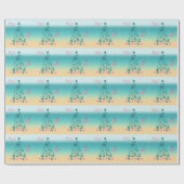 Papier Cadeau Joyeux Et Lumineux Noël De Plage (Plat)