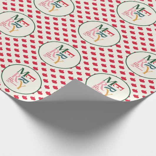 Papier Cadeau Joyeux et lumineux Noël festif et coloré (Coin)