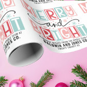 Papier Cadeau Joyeux et Lumineux Noël Rétro à Personnaliser dans