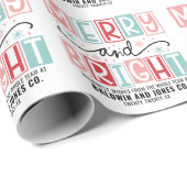 Papier Cadeau Joyeux et Lumineux Noël Rétro à Personnaliser dans (Coin rond)