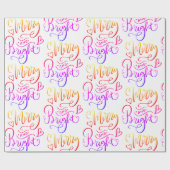 Papier Cadeau Joyeux Et Lumineux Rainbow Script Vacances (Plat)