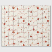 Papier Cadeau Joyeux et minimaliste lumineux pendants ornements (Plat)