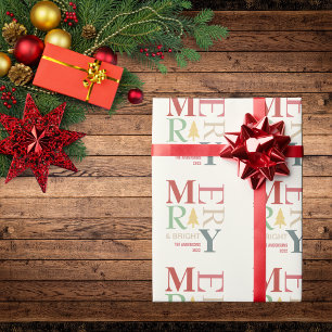 Papier Cadeau Joyeux Et Minimaliste Moderne Et Moderne