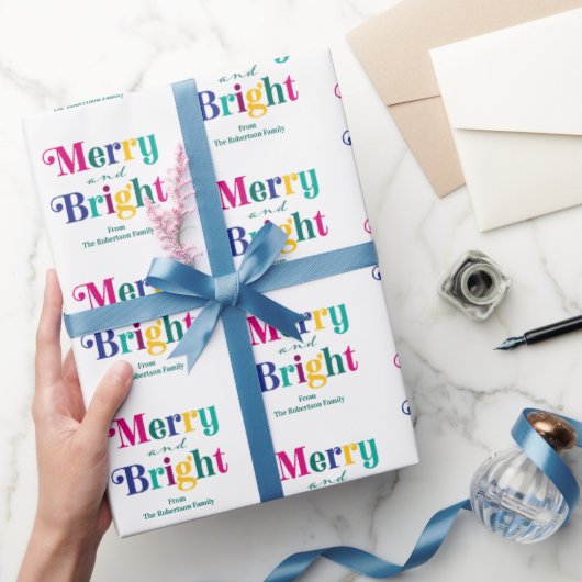 Papier Cadeau Joyeux et Noël brillant personnalisés (Cadeaux)