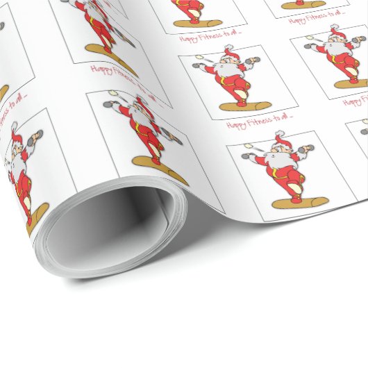 Papier Cadeau Joyeux exercice de remise en forme Noël avec Père (Coin rond)