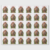 Papier Cadeau Joyeux félins de Noël (Plat)