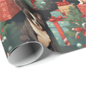 Papier Cadeau Joyeux Fête Française (Coin rond)