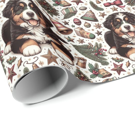 Papier Cadeau Joyeux Fêtes Berner (Coin rond)