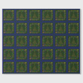 Papier Cadeau Joyeux feu de Noël-vert-bleu-1-GIFT WRAP (Plat)