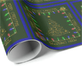 Papier Cadeau Joyeux feu de Noël-vert-bleu-1-GIFT WRAP (Coin rond)